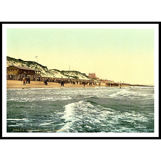 Westerland Sylt Schleswig Holstein, A New Print Of A Vintage Beach Scene