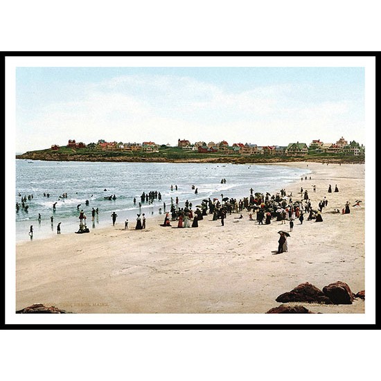 York Beach Maine 1901, A New Print Of A Vintage Beach Scene York Beach Maine 1901, A New Print Of A Vintage Beach Scene