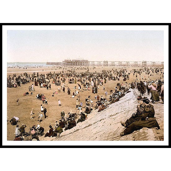 Blackpool 1, A New Print Of A Vintage Beach Scene