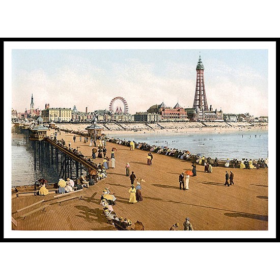 Blackpool 3, A New Print Of A Vintage Beach Scene