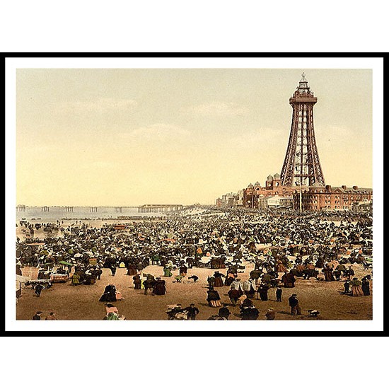 Blackpool 8, A New Print Of A Vintage Beach Scene