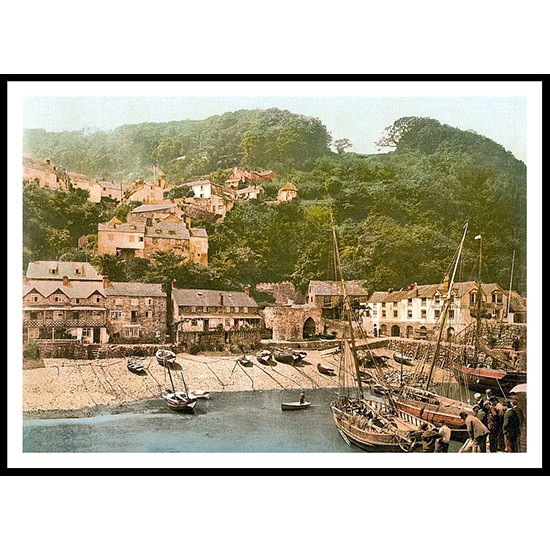 Clovelly, A New Print Of A Vintage Beach Scene