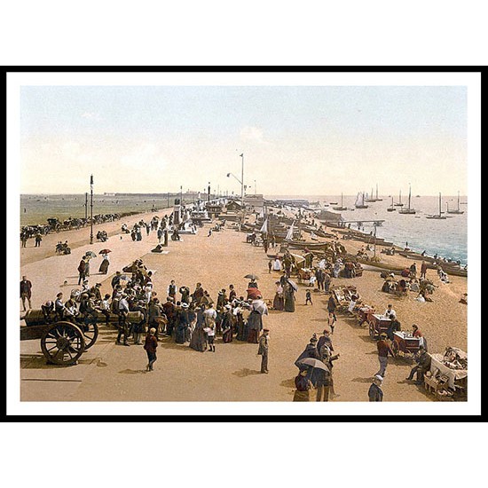 Southsea 2, A New Print Of A Vintage Beach Scene