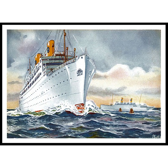 Ship-Card - 1, A New Print Of A Vintage Ship Card