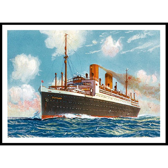 Ship-Card - 12, A New Print Of A Vintage Ship Card