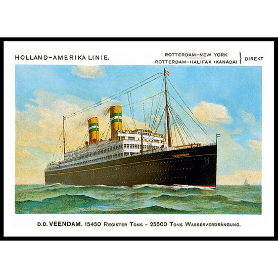 Ship-Card - 65, A New Print Of A Vintage Ship Card