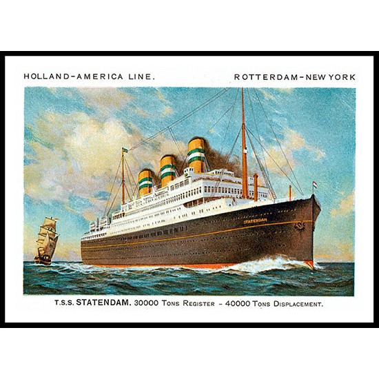 Ship-Card - 66, A New Print Of A Vintage Ship Card