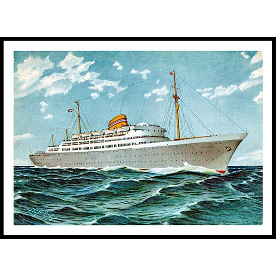 Ship-Card - 72, A New Print Of A Vintage Ship Card