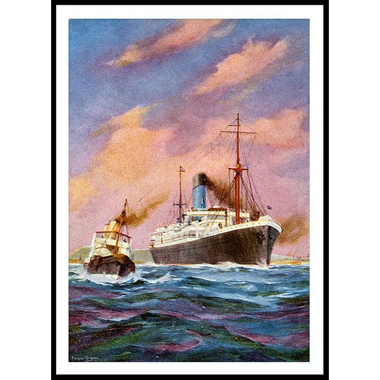 Ship-Card - 95, A New Print Of A Vintage Ship Card