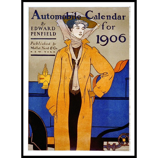 Automobile Calender 1905, A New Print Of A Vintage Trade Card