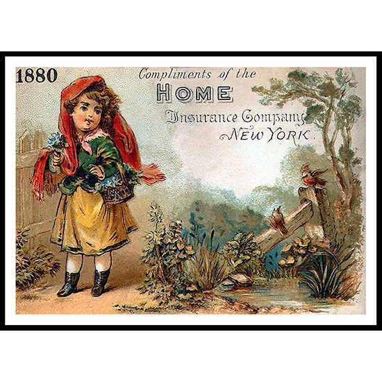 Home Insurance Company - 2, A New Print Of A Vintage Trade Card