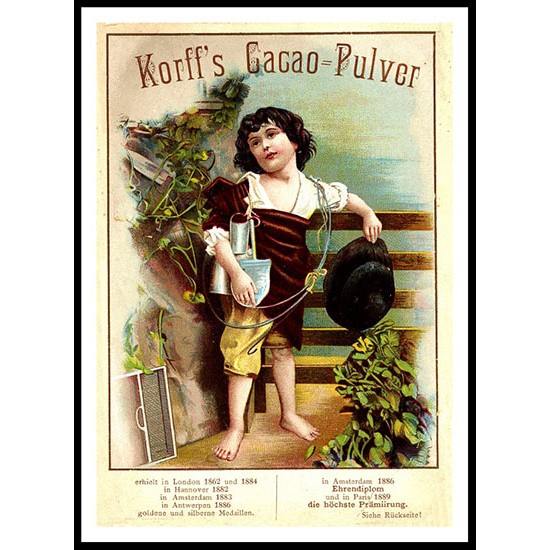 Korff's Cacao - 3, A New Print Of A Vintage Trade Card Korff's Cacao - 3, A New Print Of A Vintage Trade Card