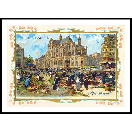 Les Halles, A New Print Of A Vintage Trade Card