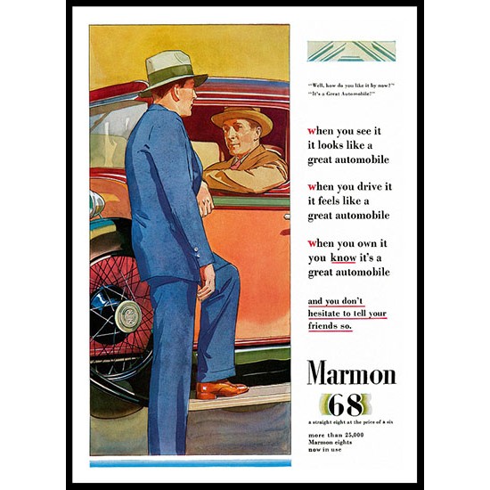 Marmon 2, A New Print Of A Vintage Trade Card