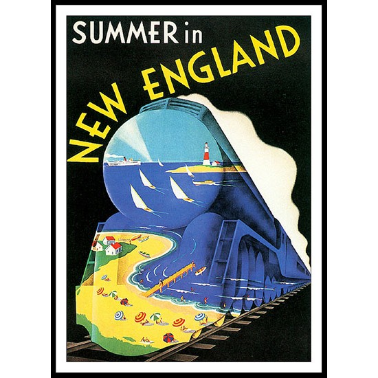 New England 2, A New Print Of A Vintage Trade Card