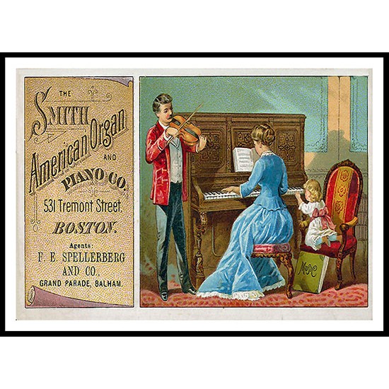 Smith American Organ 1880, A New Print Of A Vintage Trade Card