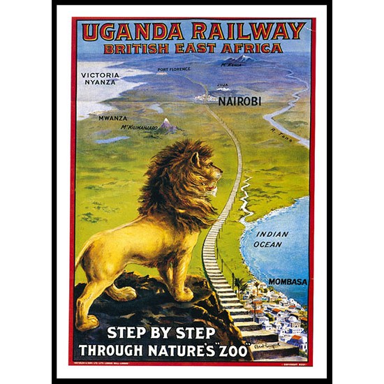 Uganda Railway, A New Print Of A Vintage Trade Card