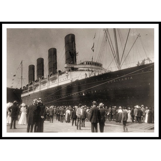 Lusitania Arriving In N.Y. For First Time Sept. 1913 , A New Print Of A Vintage Transport Picture Lusitania Arriving In N.Y. For First Time Sept. 1913 , A New Print Of A Vintage Transport Picture