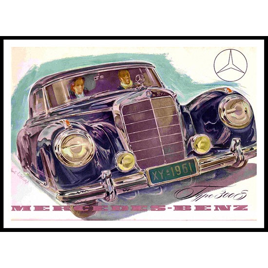 Mercedes Benz Type 300 S, A New Print Of A Vintage Transport Picture Mercedes Benz Type 300 S, A New Print Of A Vintage Transport Picture