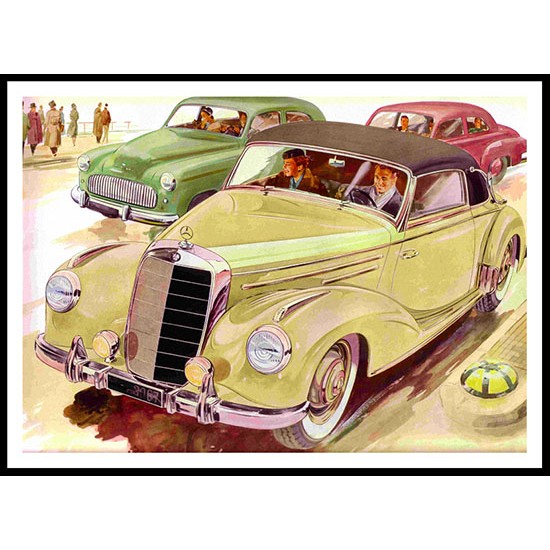 Mercedes Type 220, A New Print Of A Vintage Transport Picture Mercedes Type 220, A New Print Of A Vintage Transport Picture
