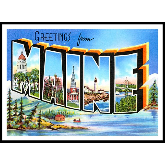 Maine, A New Print Of A Vintage Transport Picture Maine, A New Print Of A Vintage Transport Picture