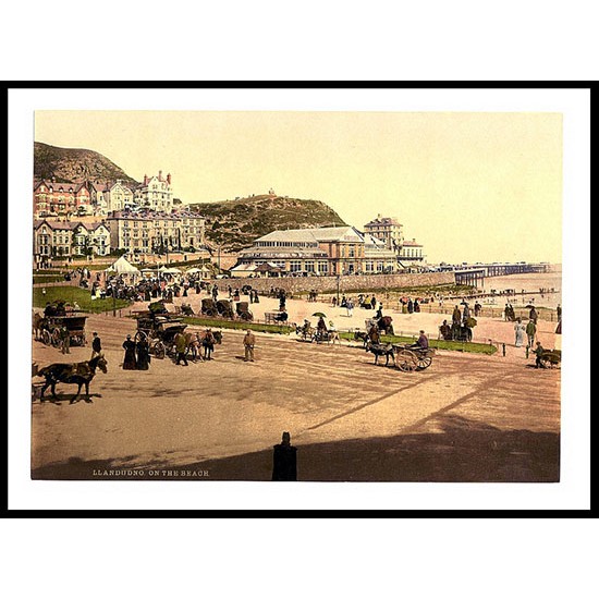 Beach Llandudno, A New Print Of A Vintage Wales Photochrom