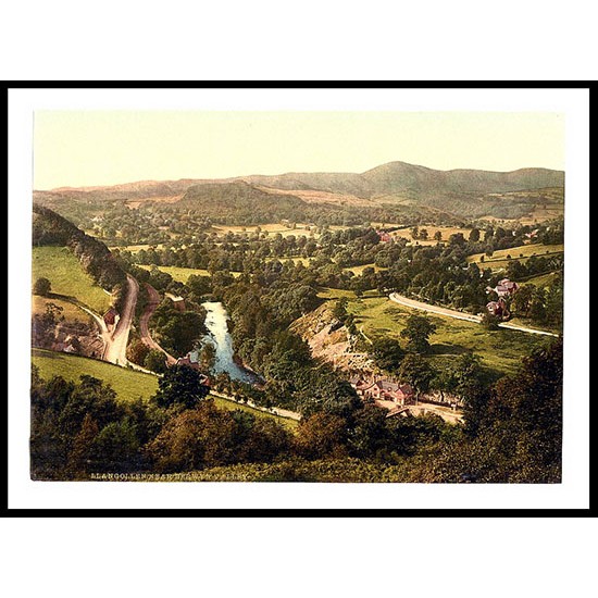 Berwyn Valley Llangollen, A New Print Of A Vintage Wales Photochrom