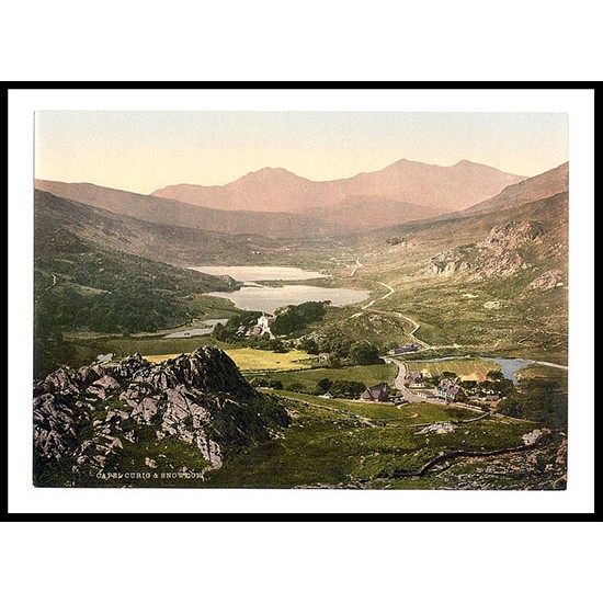 Capel Curig And Snowdon, A New Print Of A Vintage Wales Photochrom