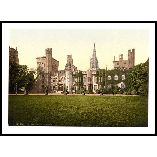 Cardiff Castle Fromtheeast Wales, A New Print Of A Vintage Wales Photochrom