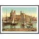 Carnarvon Castle General View End Wales, A New Print Of A Vintage Wales Photochrom