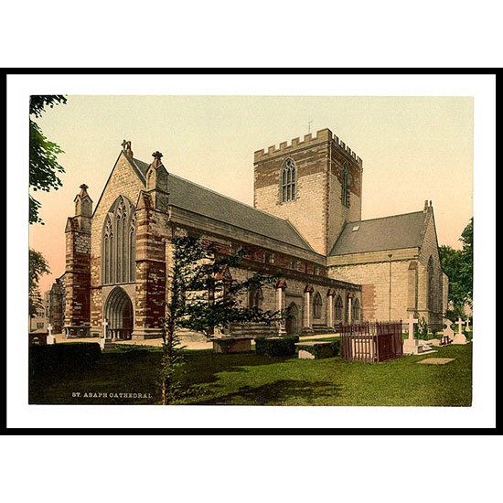 Cathedral St Asaph, A New Print Of A Vintage Wales Photochrom