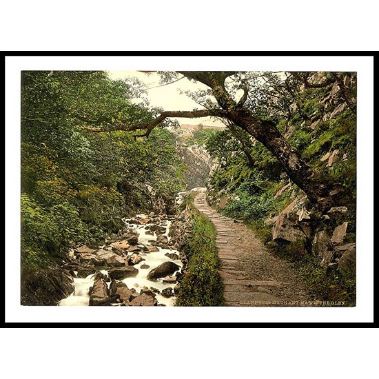 Cennant Mawr The Glen Llanberis, A New Print Of A Vintage Wales Photochrom