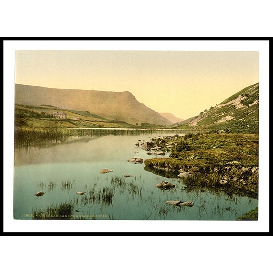 Cwernan Lakeand Cader Idris Wales, A New Print Of A Vintage Wales Photochrom