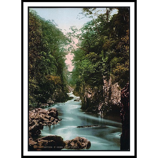 Fairy Glen Bettwsy Coed - 3, A New Print Of A Vintage Wales Photochrom