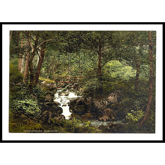 Fairy Glen Waterfall Penmaenmawr - 1, A New Print Of A Vintage Wales Photochrom