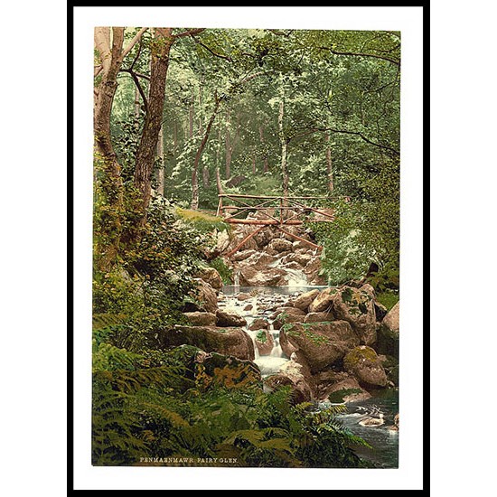 Fairy Glen Waterfall Penmaenmawr - 3, A New Print Of A Vintage Wales Photochrom