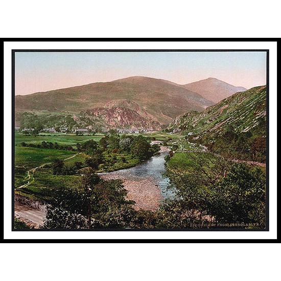 From Aberglasyn Beddgelert, A New Print Of A Vintage Wales Photochrom