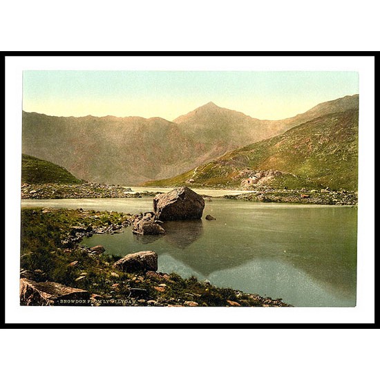 From Llyn Llydaw Snowdon, A New Print Of A Vintage Wales Photochrom