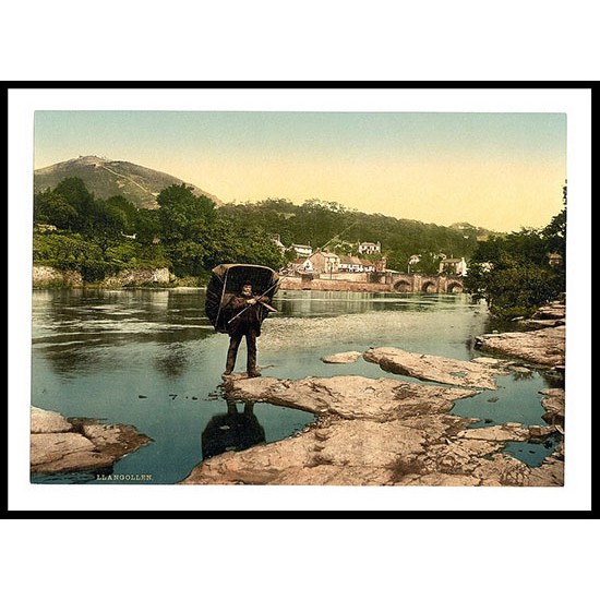 General Vew Llangollen, A New Print Of A Vintage Wales Photochrom