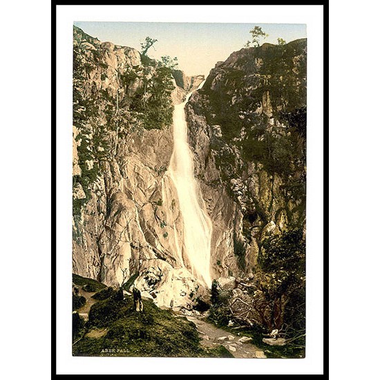 General View Aber Fall, A New Print Of A Vintage Wales Photochrom