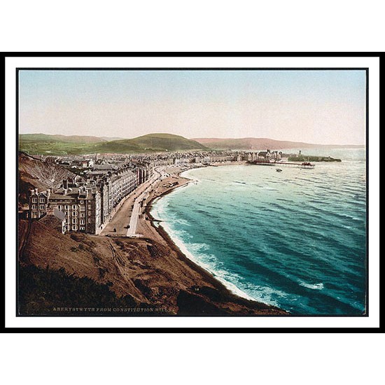 General View Aberystwith, A New Print Of A Vintage Wales Photochrom