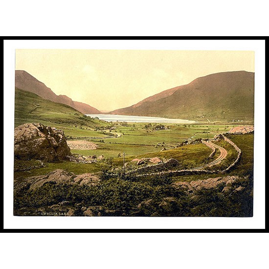 General View Cwellyn Lake, A New Print Of A Vintage Wales Photochrom