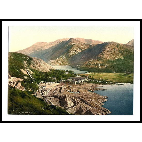 General View Llanberis, A New Print Of A Vintage Wales Photochrom