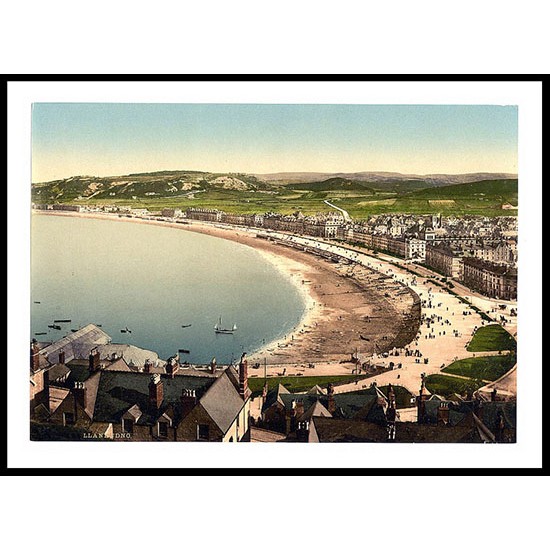 General View Llandudno, A New Print Of A Vintage Wales Photochrom