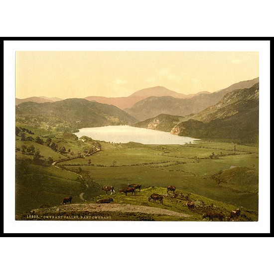 Gwynant Valley Nant Gwgant Wales, A New Print Of A Vintage Wales Photochrom