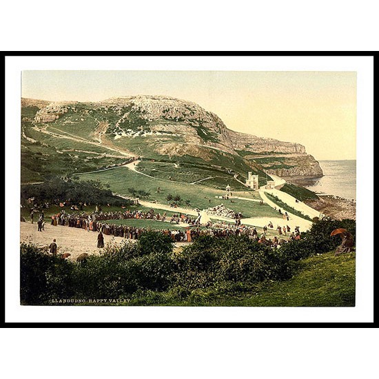 Happy Valley Llandudno, A New Print Of A Vintage Wales Photochrom