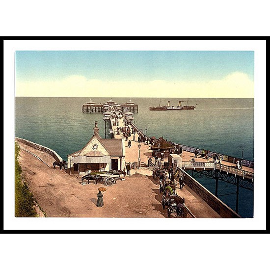 Iron Pier Llandudno, A New Print Of A Vintage Wales Photochrom