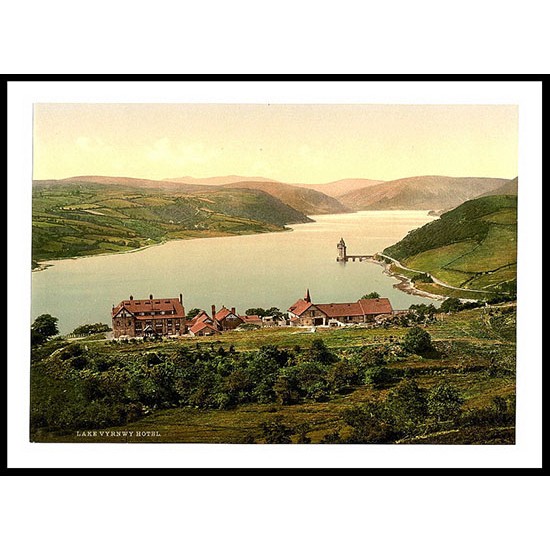 Lake And Hotel Vyrnwy, A New Print Of A Vintage Wales Photochrom