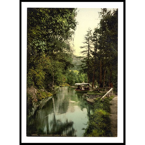 Llangollen Canalwalk Wales, A New Print Of A Vintage Wales Photochrom