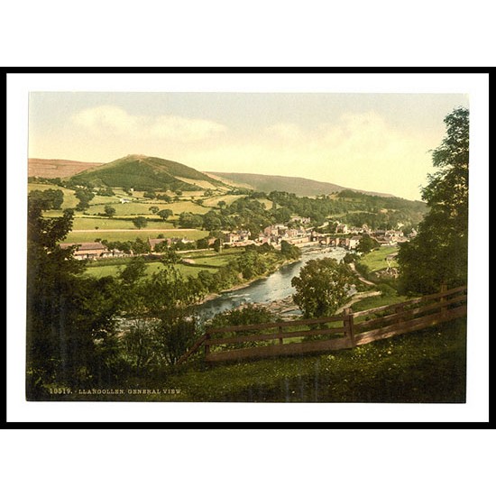 Llangollen Generalview IIWales, A New Print Of A Vintage Wales Photochrom